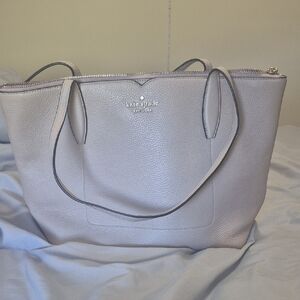 kate spade Pebbled Leather Tote in Pale Gray